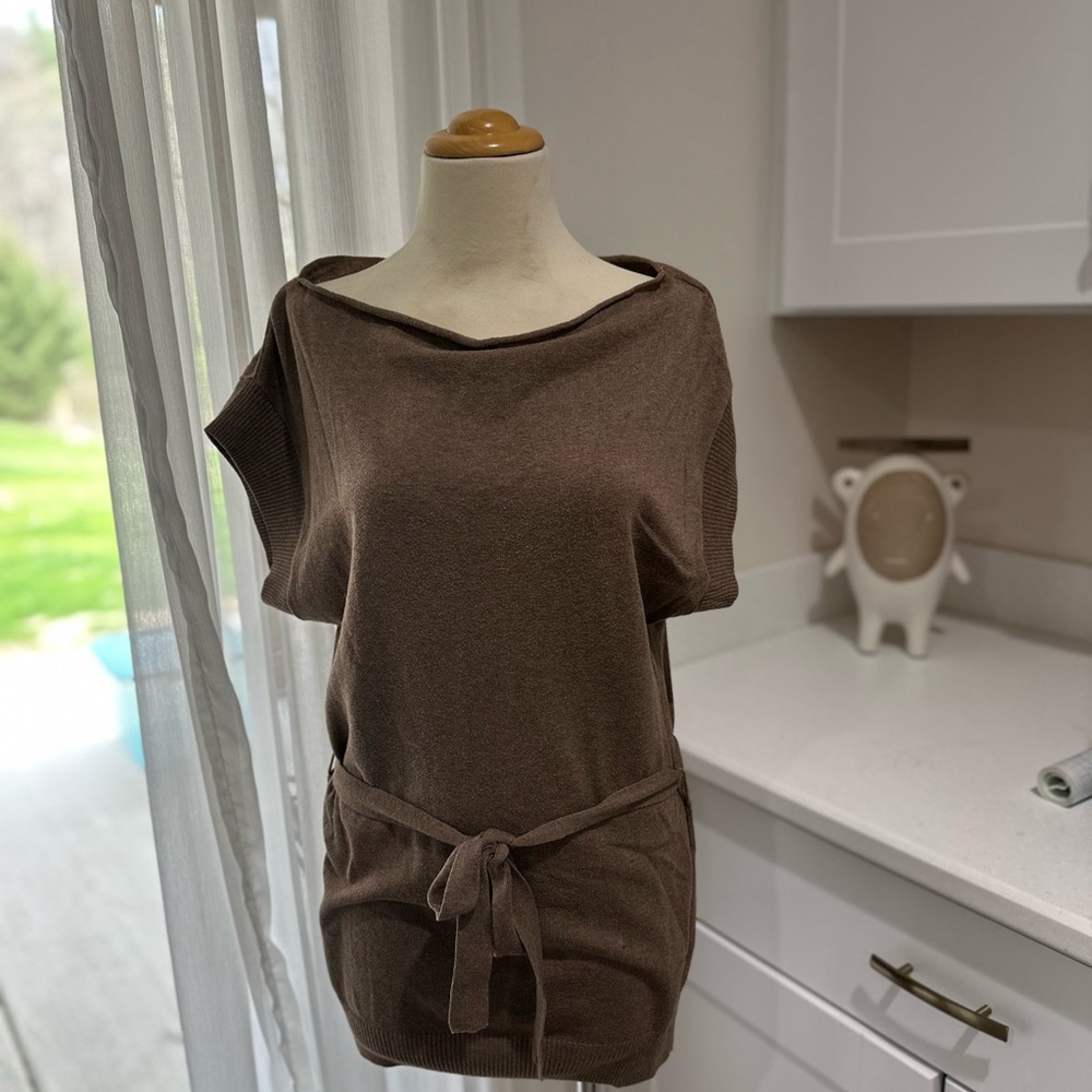 Brown Women's Sweater with Belt